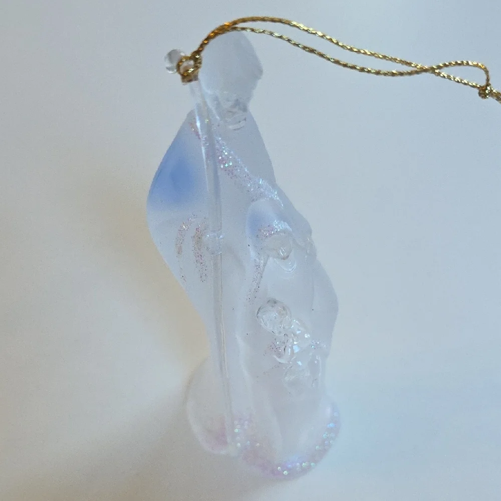 Christmas Ornament - Translucent Nativity Ornament with Gold String